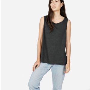 Everlane dark grey linen sleeveless shirt